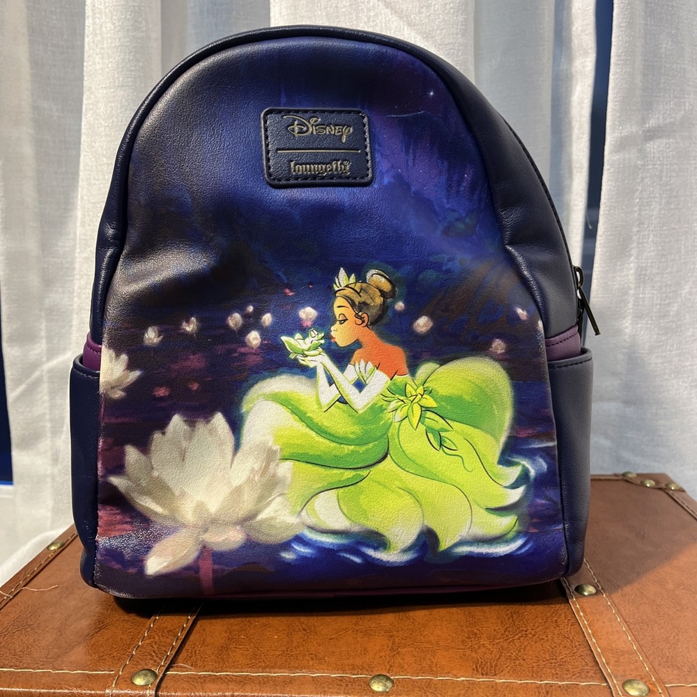 Rare Loungefly Mini Backpack  Princess & The Frog Tiana blue bayou
